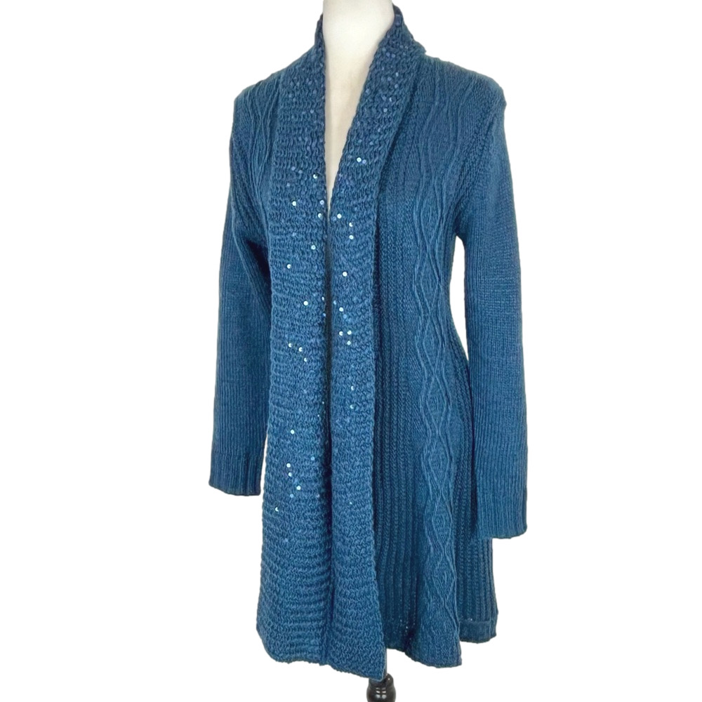 Sioni long blue cardigan